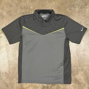 Nike Golf Polo Shirt Two Tone Gray Sz M Dri-Fit Tour Performance 620079-021